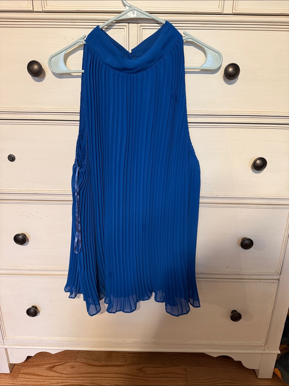 INC International Concepts Royal Blue Pleated One-Shoulder Blouse